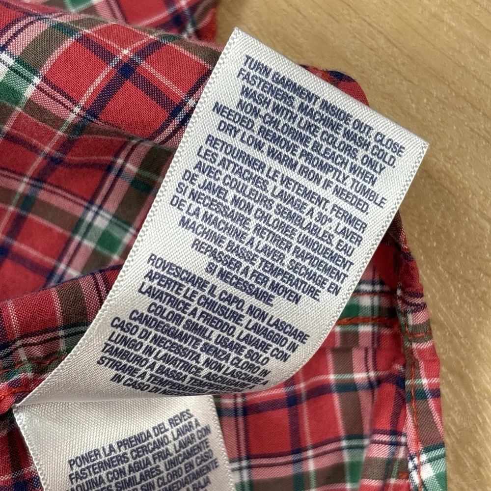 Vintage Polo Ralph Lauren Boys Small (8) Western Plaid Pearl Snap Long Sleeve